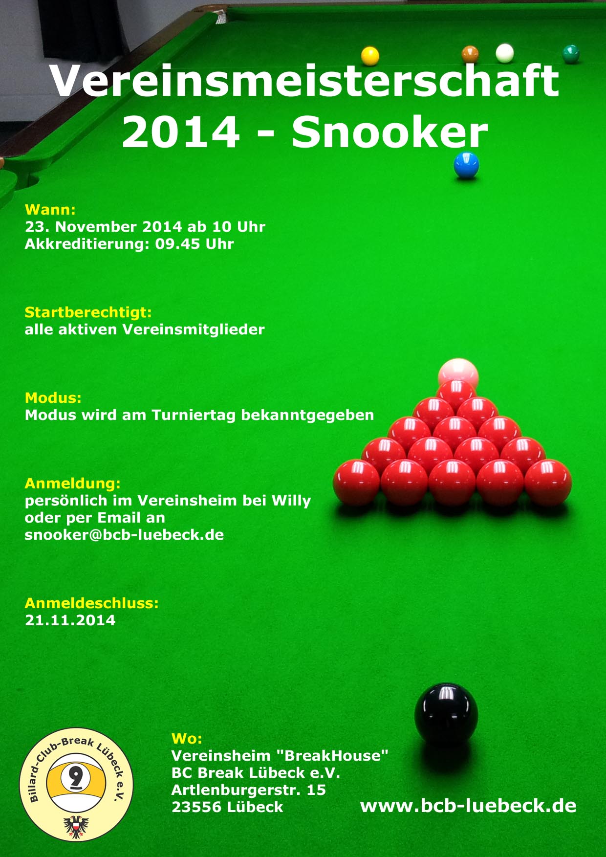 Vereinsmeisterschaft Snooker